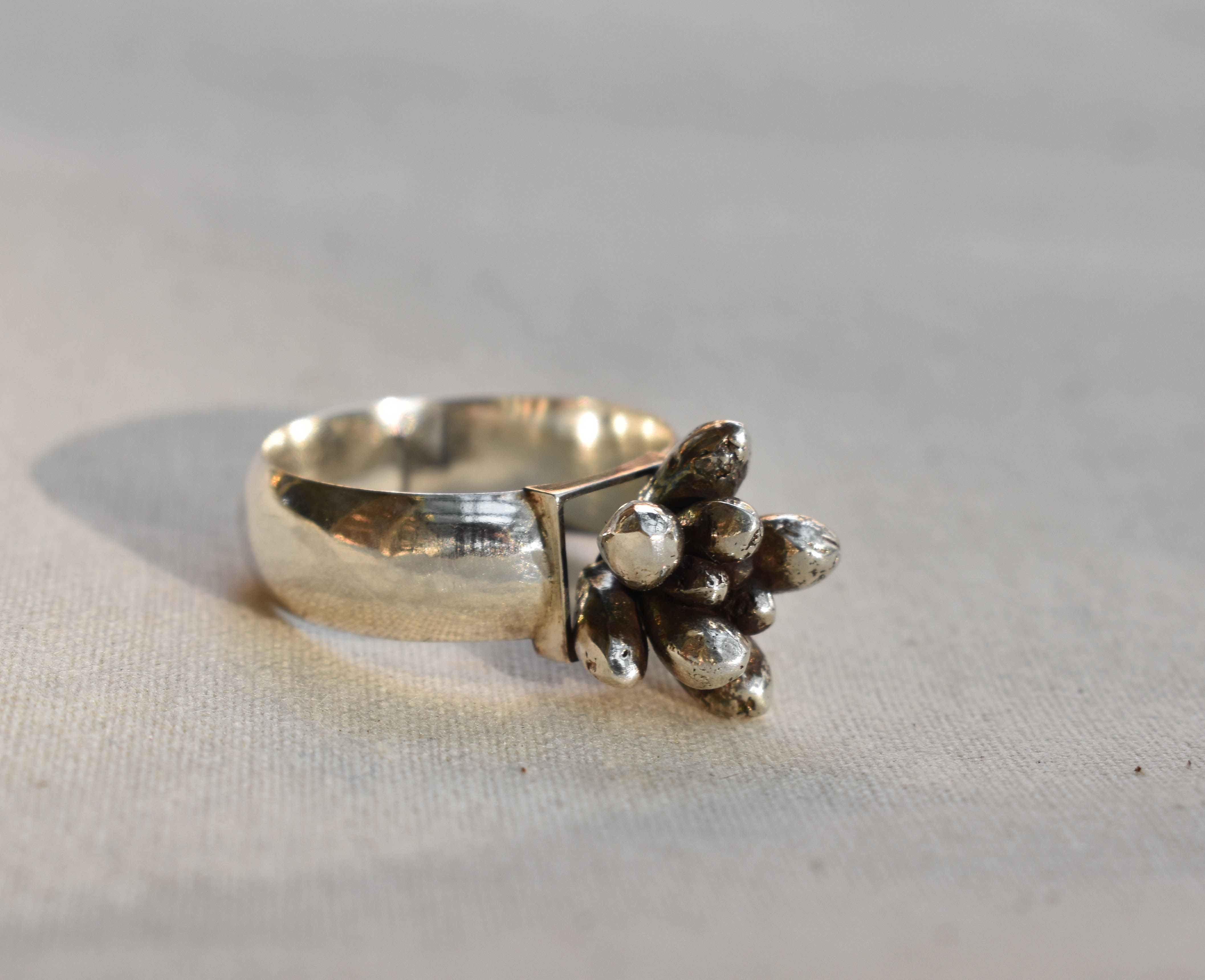 Flower Ring, handmade silver ring