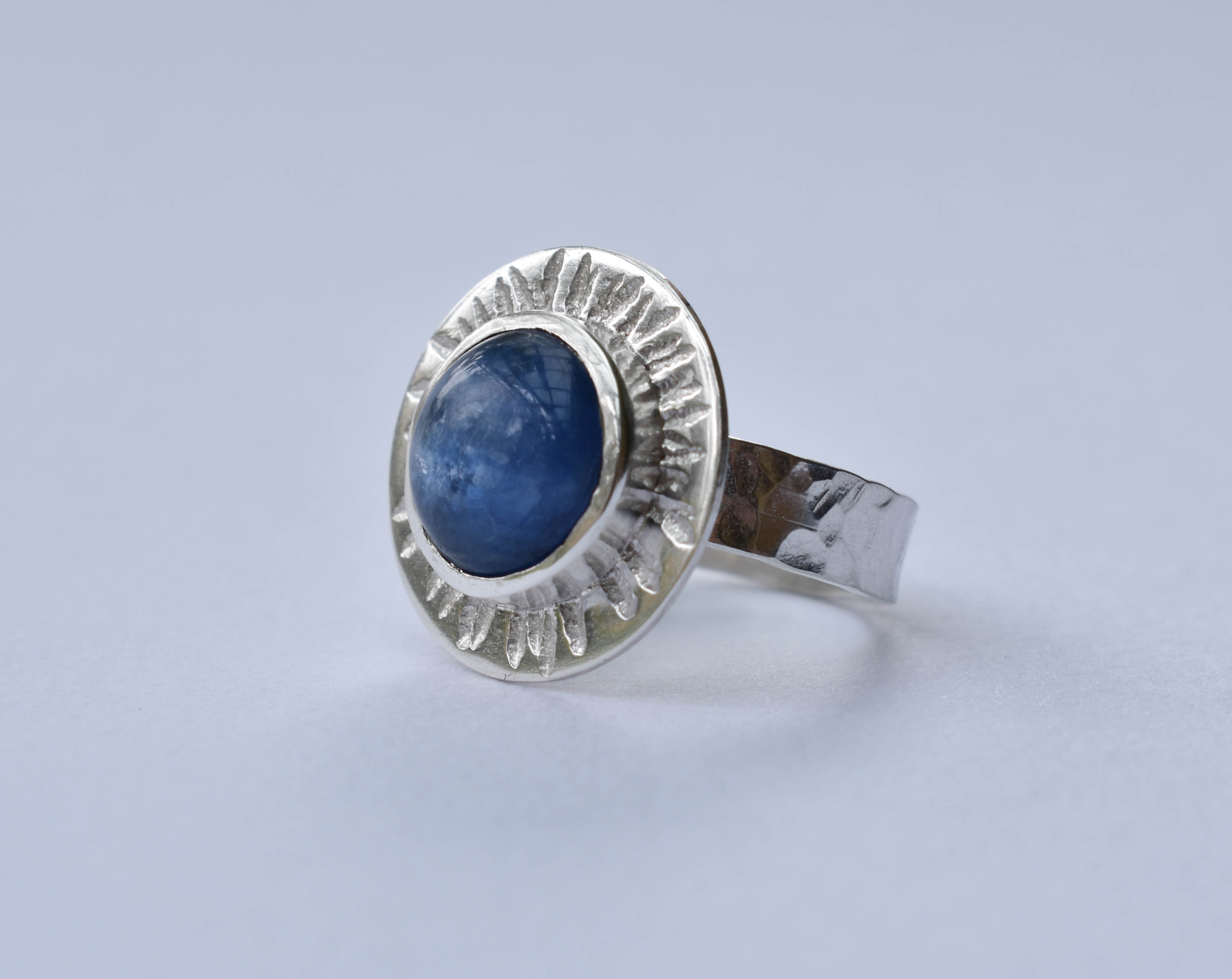 Kyanite Ring, handmade silver ring