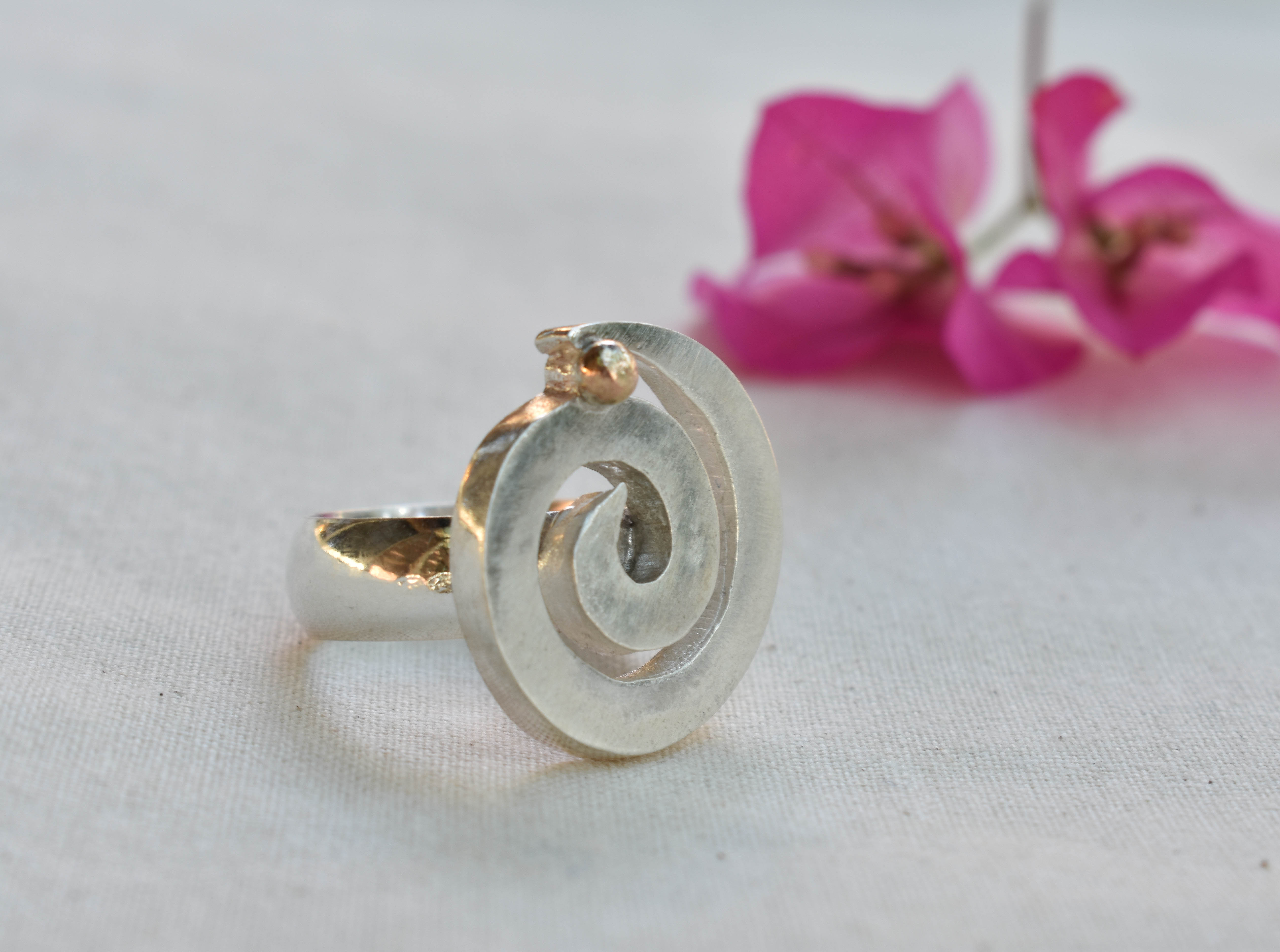 Spiral Ring, handmade silver ring