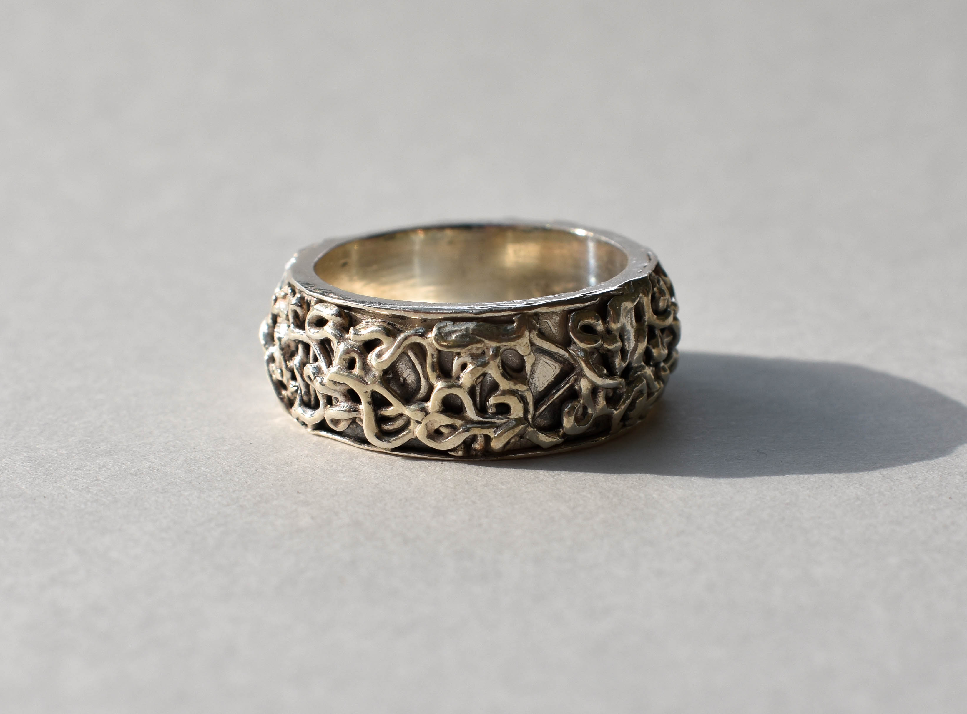 Squiggly Ring, handmade silver ring